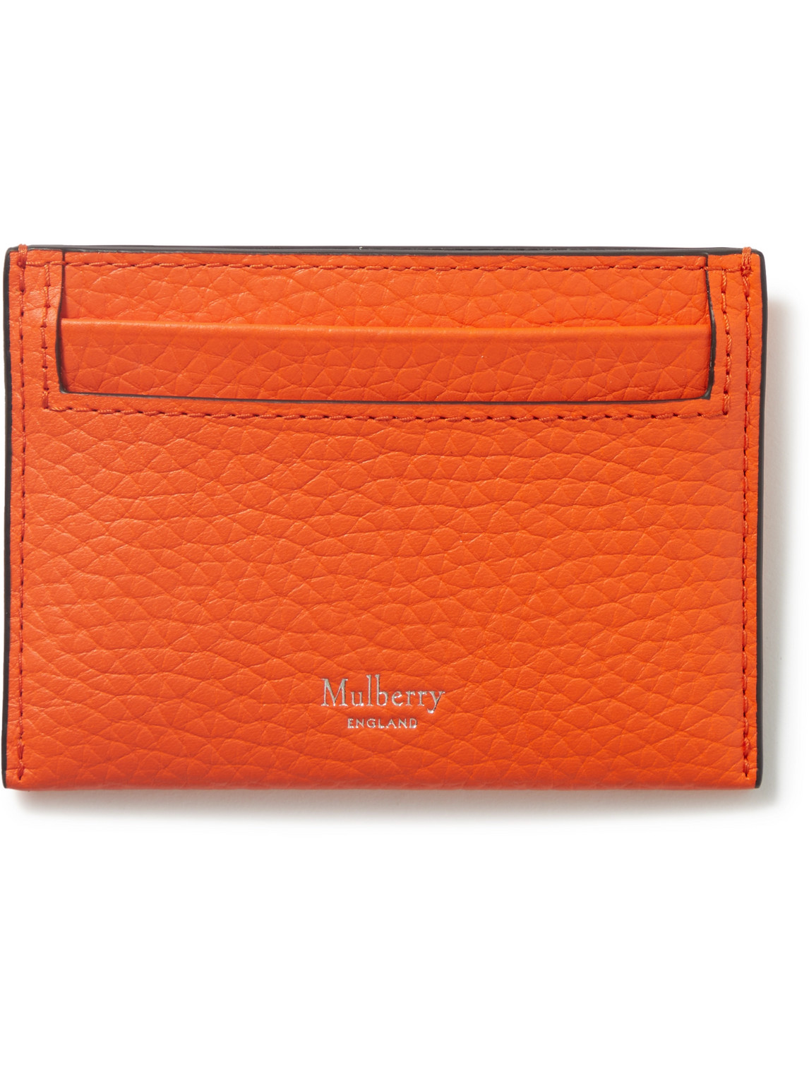 Mulberry - Full-Grain Leather Cardholder - Men - Orange