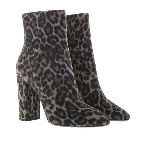 Saint Laurent Boots & Stiefeletten - Mid Heel Boots Leather - in dark gray - für Damen