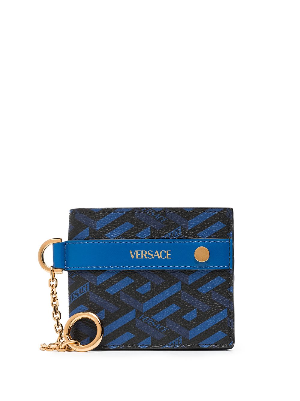 Versace Portemonnaie mit La Greca-Muster - Blau