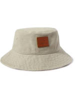 Acne Studios - Logo-Appliquéd Cotton-Canvas Bucket Hat - Men - Neutrals - S/M