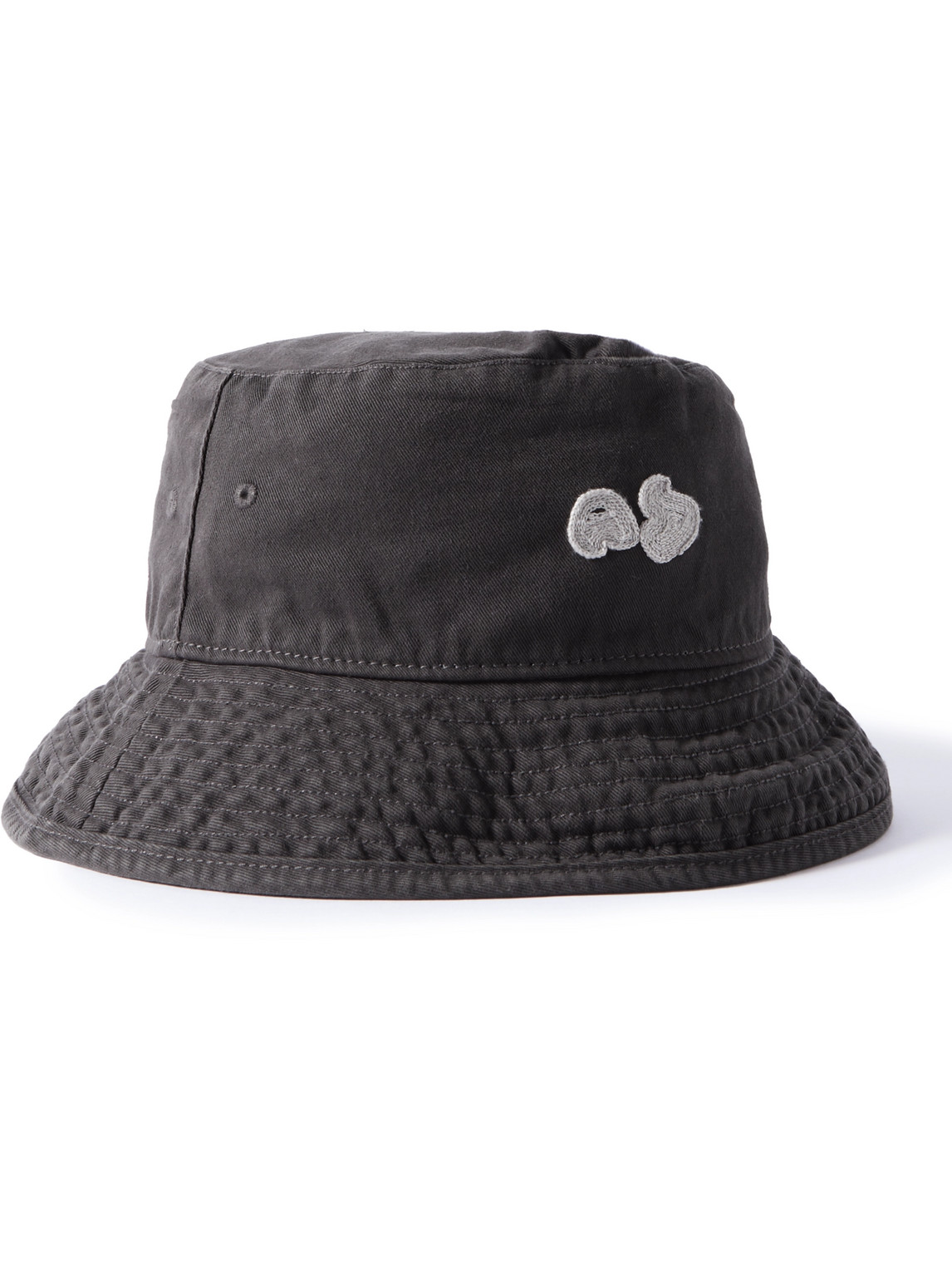 Acne Studios - Logo-Appliquéd Garment-Dyed Cotton-Twill Bucket Hat - Men - Gray - S/M