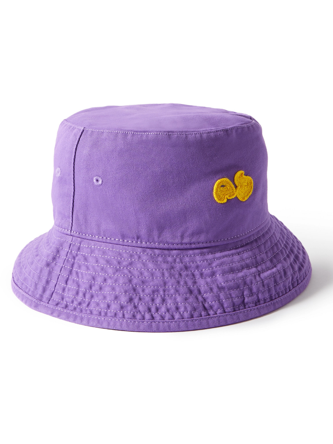 Acne Studios - Logo-Appliquéd Garment-Dyed Cotton-Twill Bucket Hat - Men - Purple - S/M