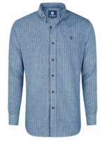 Almbock Trachtenhemd "Herrenhemd Florian" blau-weiß-gestreift