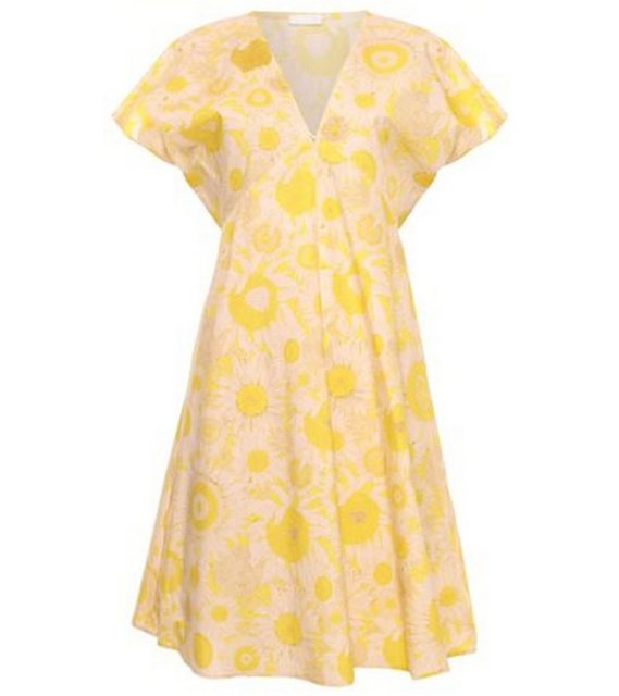 Drykorn Minikleid "DRYKORN Deliah Sommer-Kleid luftiges Damen Mini-Kleid mit Sonnenblumen-Print Jersey-Kleid Gelb"
