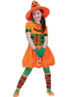 Funny Fashion Kostüm "Pumpkin Girl - Kürbis Kostüm für Mädchen, Ballonkleid für Halloween Fasching"
