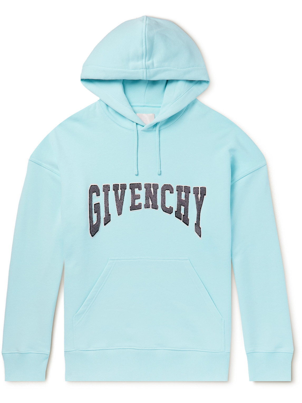 Givenchy - Logo-Appliquéd Cotton-Jersey Hoodie - Men - Blue - S