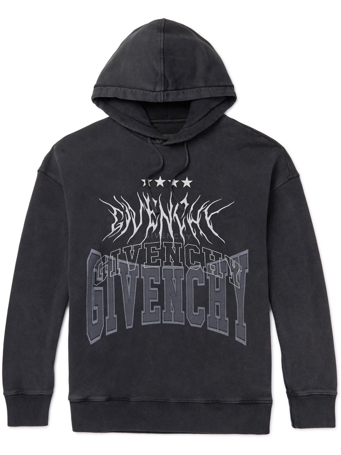 Givenchy - Oversized Logo-Detailed Cotton-Jersey Hoodie - Men - Gray - XS