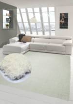 Hochflor-Teppich "Shaggy Teppich Micro Polyester Hochflor Langflor Teppich Wohnzimmer Teppich Gemustert in Uni Design Creme", Teppich-Traum, rechteckig, Höhe 40 mm