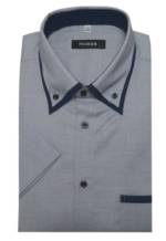 Huber Hemden Kurzarmhemd "HU-0195" Button-down-Kragen mit Kontraststoff, Kurzarm, Regular Fit - gerader Schnitt, Made in EU