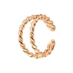 LÖB Ohrklemme "Ohrklemme 925 Silber Ear Cuff geflochten Roségold", Damen Fake Piercing Ring Vergoldet Doppel gedreht Dünn Rose Gold Ohr Kletterer Ohrring Ohrmanschette Ohrclip