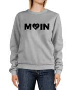 MoonWorks Sweatshirt "Sweatshirt Damen Aufdruck Moin Herz mit Anker Rundhals-Pullover Pulli Sweater Moonworks®"