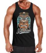 Neverless Tanktop "Herren Tank-Top Tiki Maske Totem Figur Hawaii Muskelshirt Muscle Shirt Neverless®" mit Print