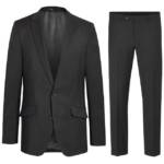 Paul Malone Anzug "Herren Anzug modern Businessanzug regular fit" (Set, 2-tlg., Sakko mit Hose) 100% Schurwolle anthrazit HA17