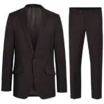 Paul Malone Anzug "Herren Anzug modern Businessanzug regular fit" (Set, 2-tlg., Sakko mit Hose) 100% Schurwolle braun HA19