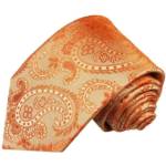 Paul Malone Krawatte "Elegante Seidenkrawatte Herren Schlips modern paisley brokat 100% Seide" Schmal (6cm), orange 916