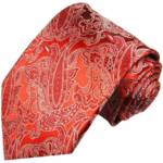 Paul Malone Krawatte "Elegante Seidenkrawatte Herren Schlips modern paisley brokat 100% Seide" Schmal (6cm), rot 926