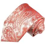 Paul Malone Krawatte "Elegante Seidenkrawatte Herren Schlips modern paisley brokat 100% Seide" Schmal (6cm), rot silber 338