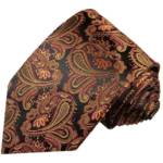 Paul Malone Krawatte "Elegante Seidenkrawatte Herren Schlips modern paisley brokat 100% Seide" Schmal (6cm), schwarz rot braun 630