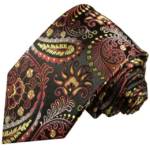 Paul Malone Krawatte "Elegante Seidenkrawatte Herren Schlips modern paisley brokat Hochzeit 100% Seide" Schmal (6cm), rot gelb schwarz 553