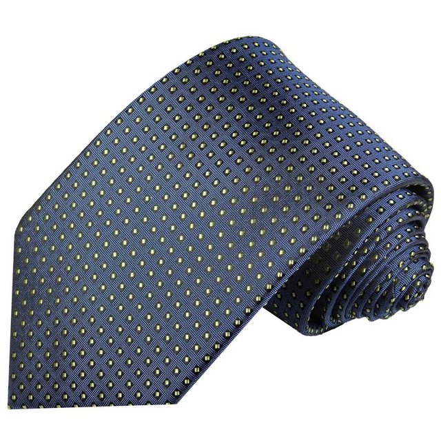 Paul Malone Krawatte "Herren Seidenkrawatte mit Tuch modern gepunktet 100% Seide" (Set, 2-St., Krawatte mit Einstecktuch) Schmal (6cm), blau 2041