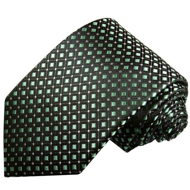 Paul Malone Krawatte "Herren Seidenkrawatte mit Tuch modern gepunktet 100% Seide" (Set, 2-St., Krawatte mit Einstecktuch) Schmal (6cm), grün 2047