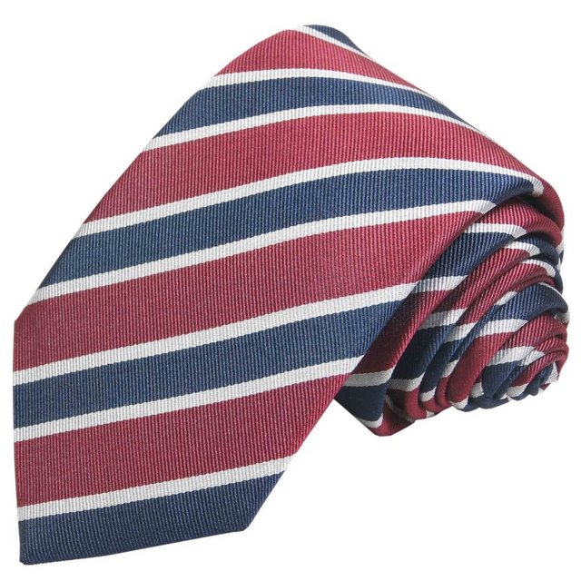 Paul Malone Krawatte "Herren Seidenkrawatte mit Tuch modern gestreift 100% Seide" (Set, 2-St., Krawatte mit Einstecktuch) Schmal (6cm), blau rot 648