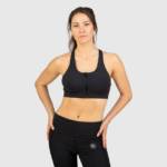 Schwungfit Sport-BH "Zip Up Sport Top" (mit Vorderverschluss und Ringerrücken) herausnehmbare Push-up-Kissen & Ohne Bügel, geeignet für Sportarten mit starker Belastung