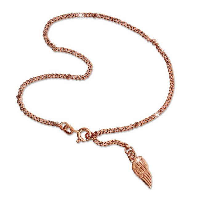 SilberDream Fußkette mit Anhänger "SDF0285E SilberDream Fußkette 333er rosegold Damen" (Fußkette), Damen Fußkette Flügel aus 925 Sterling Silber, vergoldet (Roségold 333), Farbe: rose