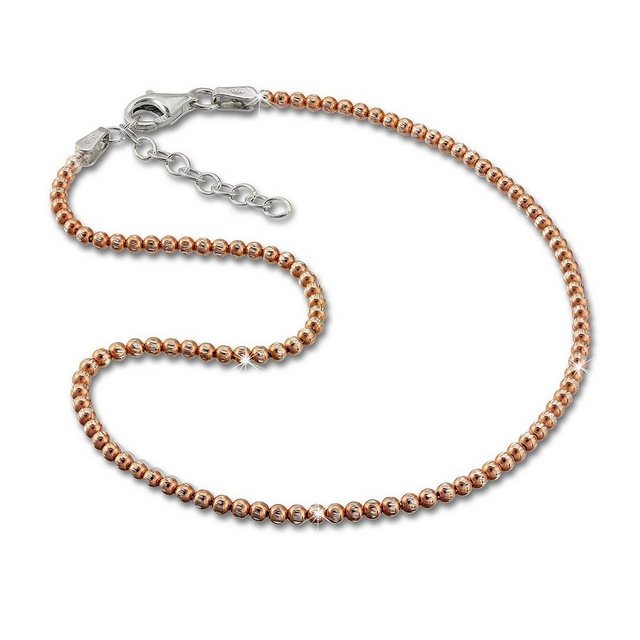 SilberDream Fußkette mit Anhänger "SDF2164E SilberDream Fußkette Silber 925 rosegold" (Fußkette), Damen Fußkette Kugeln aus 925 Sterling Silber, vergoldet (Roségold 333), Farbe: silber, rosegold