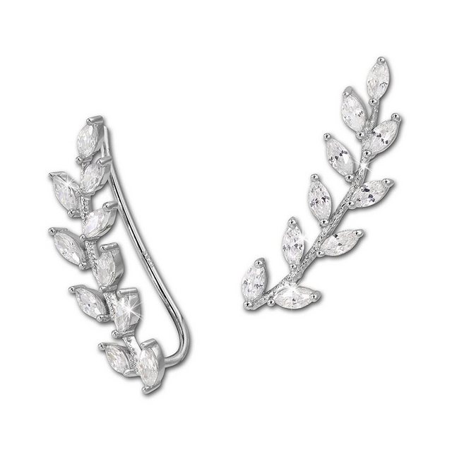 SilberDream Paar Ohrklemmen "GSO429W SilberDream weiß Ear Cuff Ranke Ohrringe" (Ohrklemme), Damen Ohrklemme Ear Cuff Ranke 925 Sterling Silber, weiß