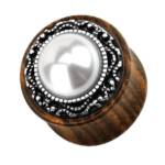 Taffstyle Plug "Piercing Ohrpiercing Holz Tribal Opal oder Perle", Ohr Plug Flesh Tunnel Piercing Ohrpiercing Organischer Holz Tribal mit Opal oder Perle