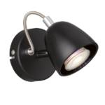etc-shop LED Wandleuchte, Wandstrahler schwarz Wandlampe Spot schwenkbare Wandleuchte, Metall chrom, 1x LED 4W 320Lm warmweiß, DxH 10x13,5 cm