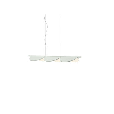 Almendra Linear S3 Pendelleuchte / LED - L 128,6 cm / 3 drehbare Diffusoren - Flos - Weiß