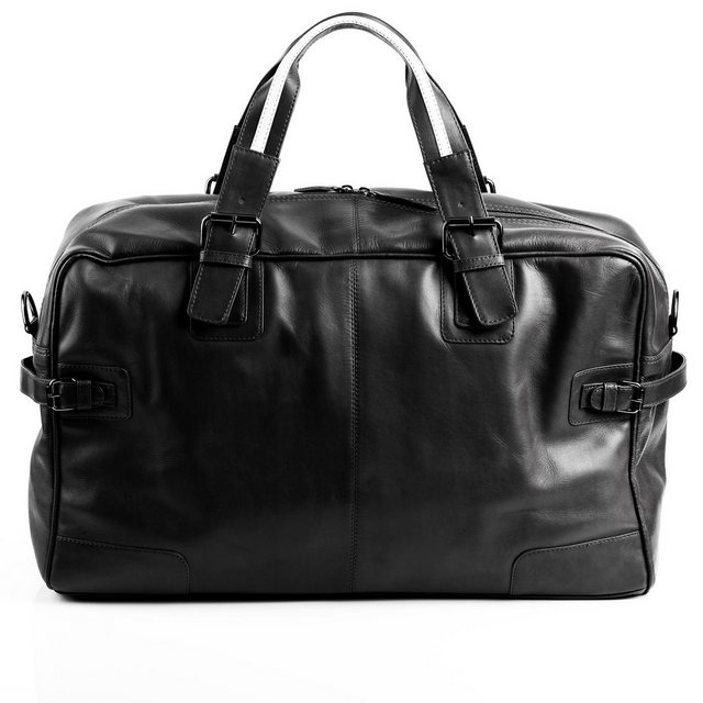 BACCINI Reisetasche "ROBERTO", Weekender echt Leder Reisetasche groß XL - Reisegepäck auch als Handgepäck aus stabilem Leder - Sporttasche, Freizeittasche mit Umhängegurt - Ledertasche Herren Damen schwarz