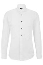 BOSS Smokinghemd "Slim-Fit Smokinghemd aus italienischer Stretch-Baumwolle"