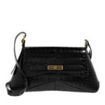 Balenciaga Crossbody Bags - Flap Street Bag Shiny Super Embossed Crocodile - in black - für Damen