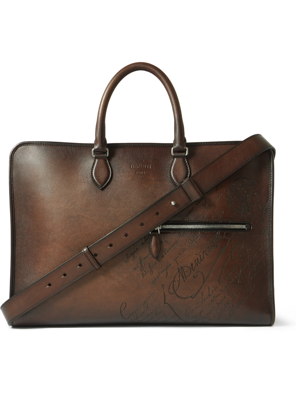 Berluti - Scritto Venezia Leather Weekend Bag - Men - Brown