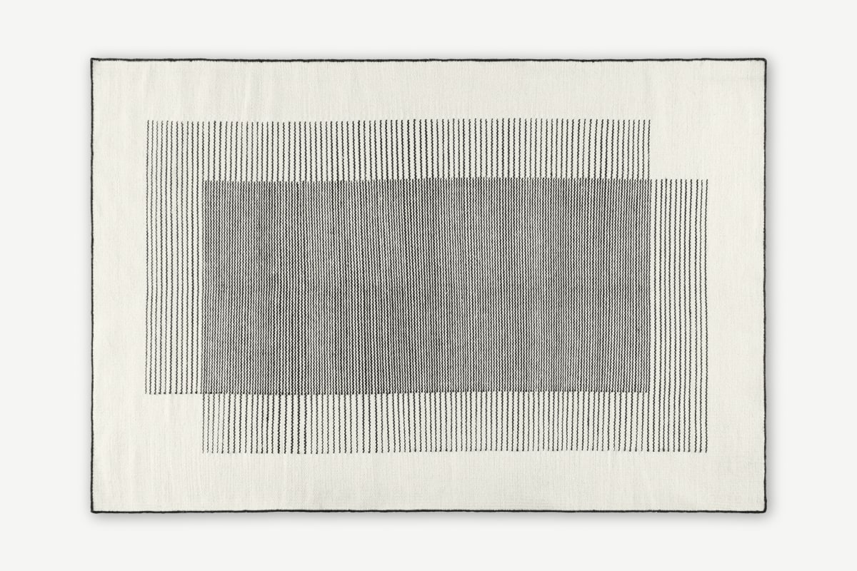 Caixa Teppich (160 x 230 cm), Cremeweiss und Schwarz - MADE.com