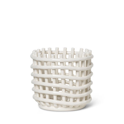 Ceramic Small Korb / Ø 16 x H 14,5 cm - Handgefertigt - Ferm Living - Weiß