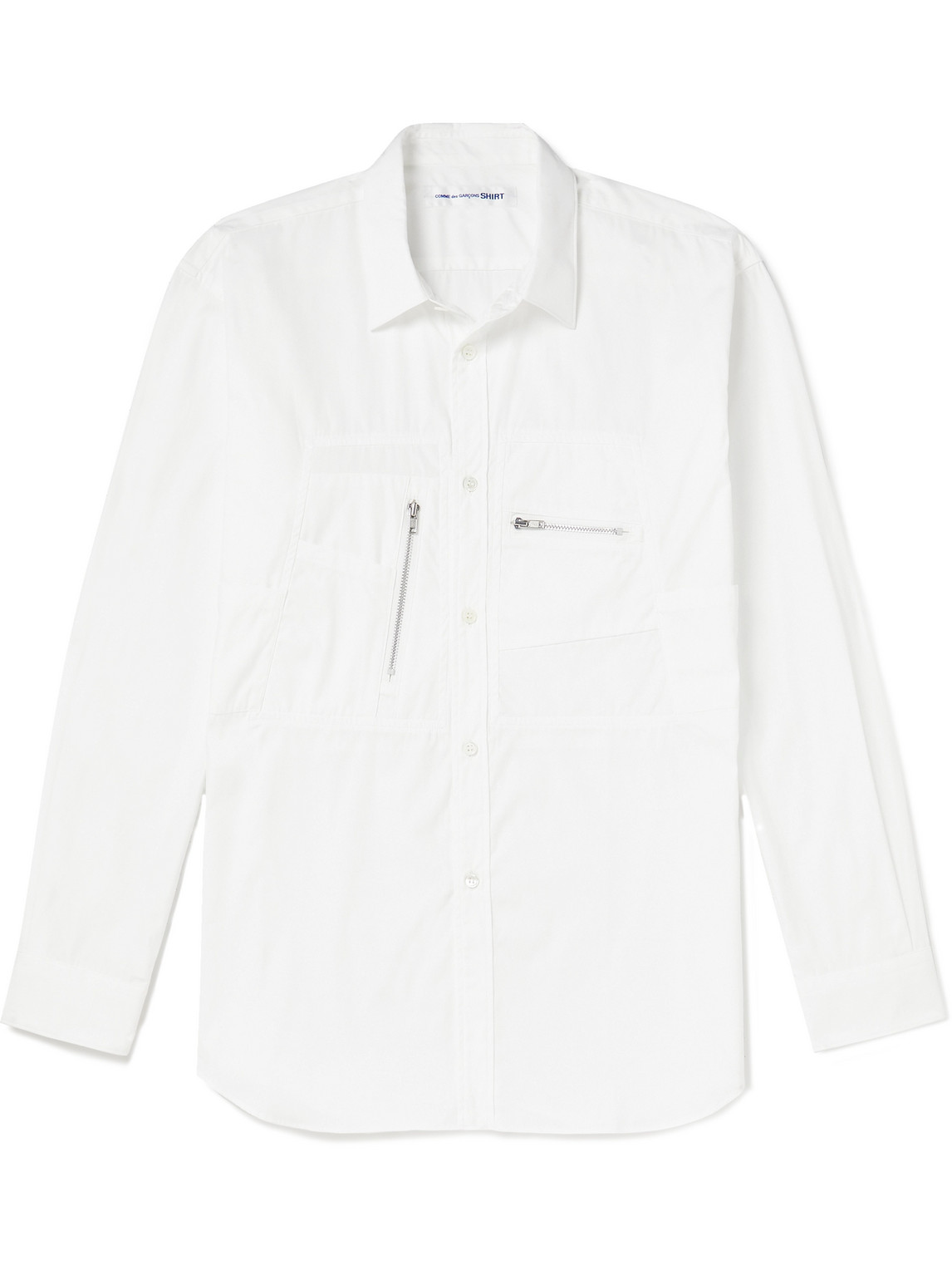 Comme des Garçons SHIRT - Zip-Detailed Cotton-Poplin Shirt - Men - White - M