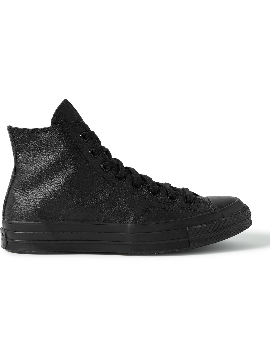 Converse - Chuck 70 Full-Grain Leather High-Top Sneakers - Men - Black - UK 5.5
