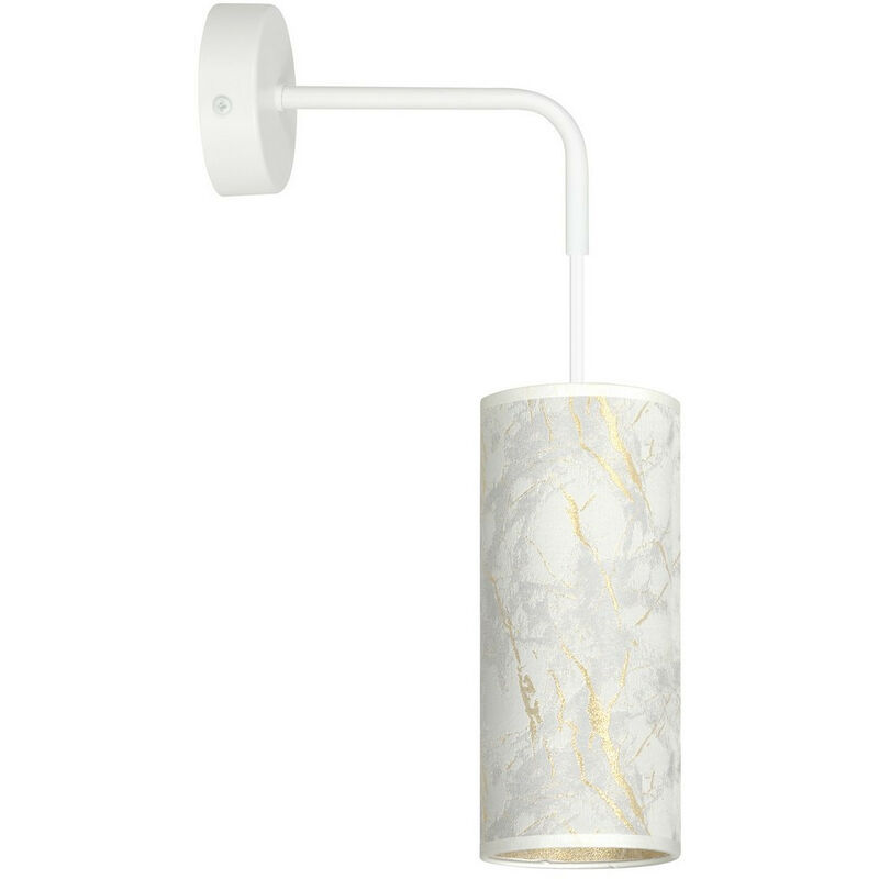 Emibig KARLI Weiße Wandlampe mit Schirm mit weißen Stoffschirmen, 1x E14