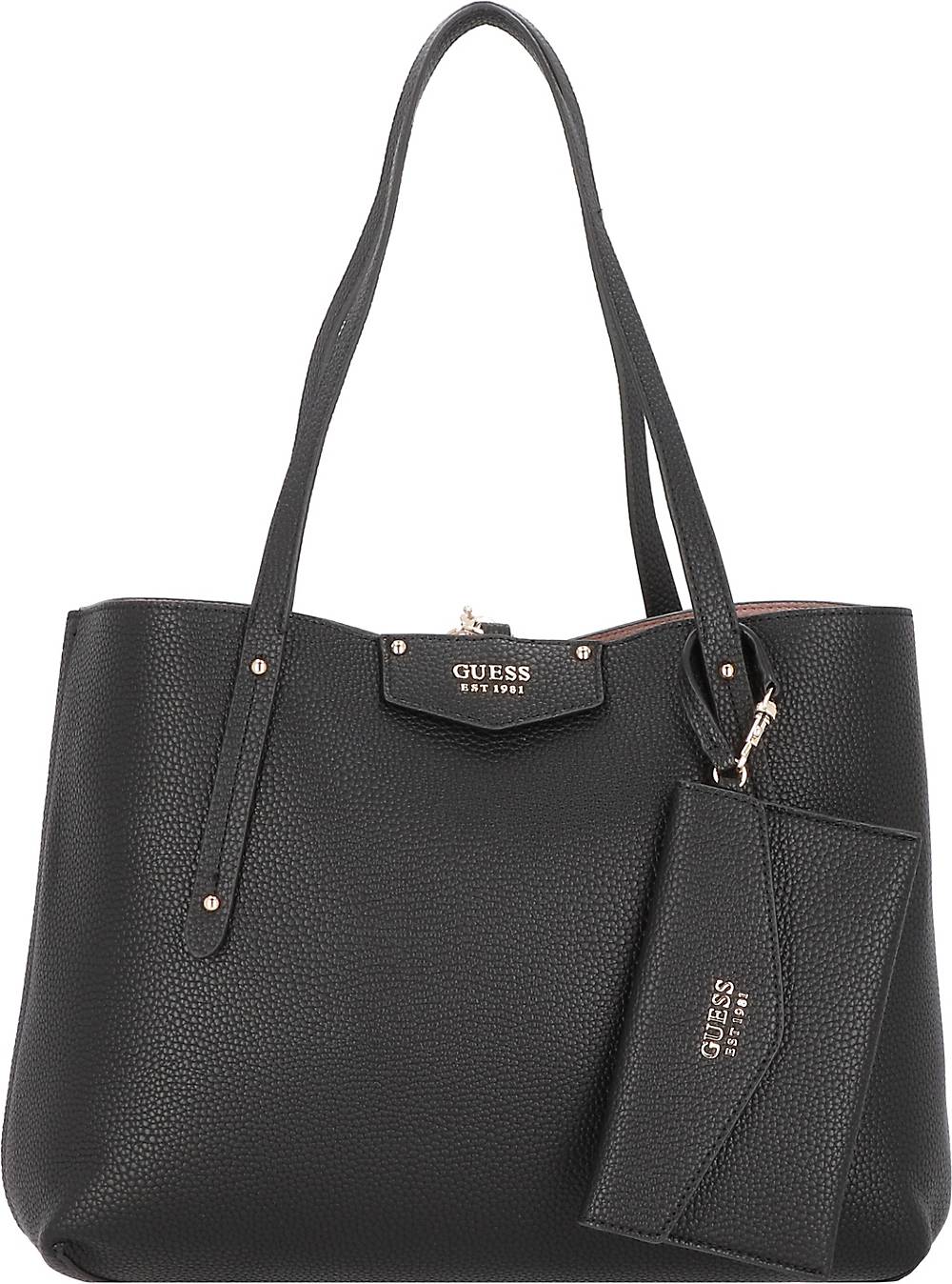 GUESS, Eco Brenton Shopper Tasche 36 Cm in schwarz, Shopper für Damen