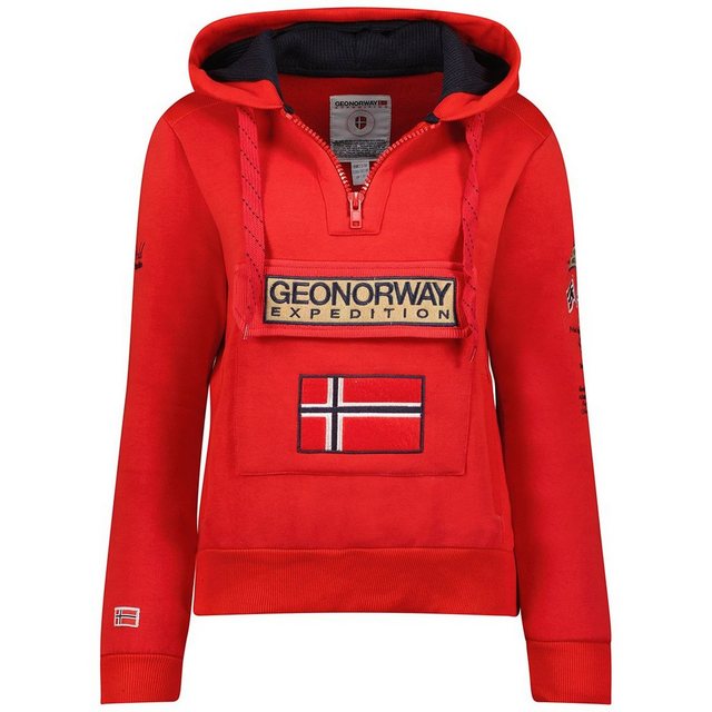 Geo Norway Kapuzenpullover "Damen Hoodie bagymclass" (1-tlg) mit Norwegen Fahen als Emblem
