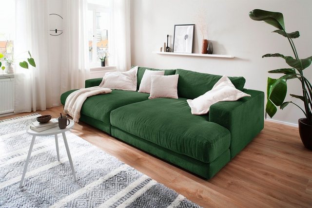KAWOLA Big-Sofa "MADELINE", Sofa Stoff od. Cord verschiedene Farben
