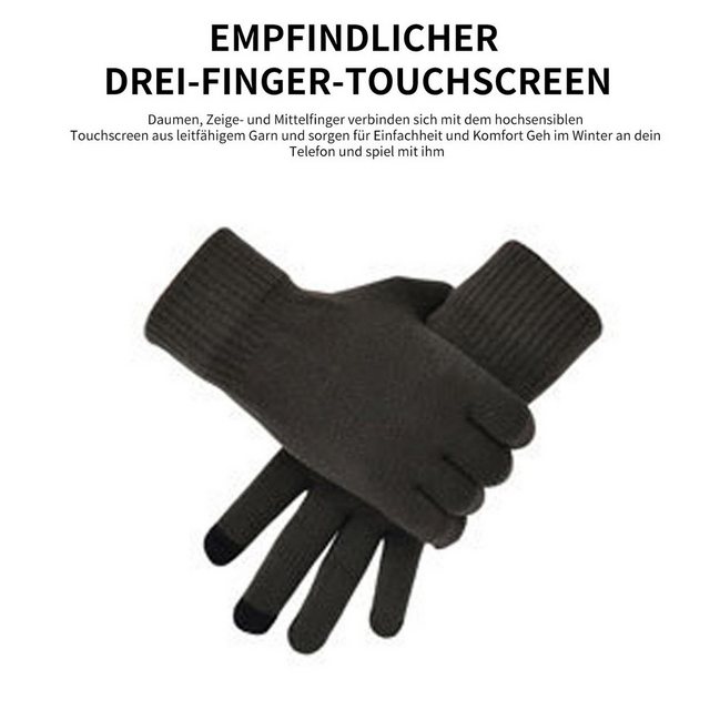 Nassporttk Strickmütze "Winter Herren Warme Strickmütze Langer Schal Handschuhe Set" (Mütze, Schal, Handschuhe) Mode, Warm, Rutschfeste