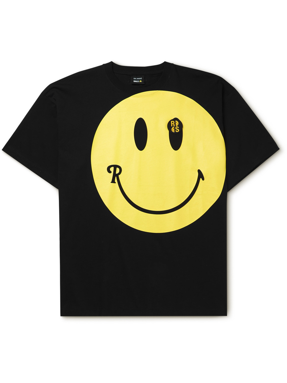 Raf Simons - Smiley Logo-Appliquéd Printed Cotton-Jersey T-Shirt - Men - Black - M