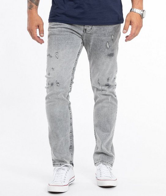 Rock Creek Straight-Jeans "Herren Jeans Stonewashed Grau RC-2360"