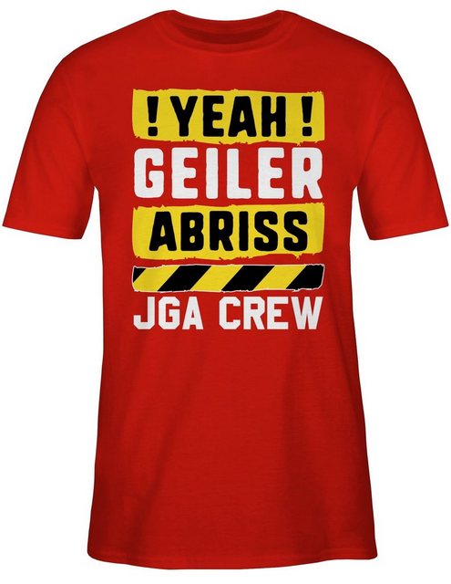 Shirtracer T-Shirt "JGA Crew - Yeah geiler Abriss gelb weiß - JGA Männer - Herren Premium T-Shirt" Junggesellenabschied Herren, Männer Feier