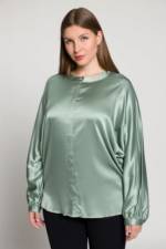 Ulla Popken Satinbluse "Satinbluse Oversized Rundhals Fledermausarm"